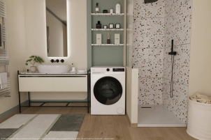 Прально-сушильна машина Candy ProWash&Dry 300 фронтальна, 9(6)кг, 1400, A, 54.8см, дисплей, пара, інвертор, люк чорний, білий №8