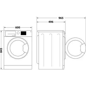 Пральна машина Indesit фронтальна, 7кг, 1200, A, 49.6см, дисплей, пара, інвертор, люк чорний, білий №5