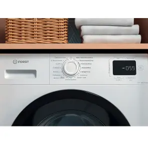 Пральна машина Indesit фронтальна, 7кг, 1200, A, 49.6см, дисплей, пара, інвертор, люк чорний, білий №7