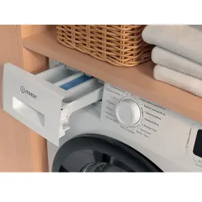 Пральна машина Indesit фронтальна, 7кг, 1200, A, 49.6см, дисплей, пара, інвертор, люк чорний, білий №10