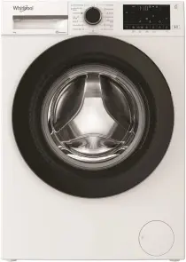 Стиральная машина Whirlpool фронтальная, 8кг, 1400, А, 55см, дисплей, пара, инвертор, люк черный, белый №1