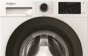 Стиральная машина Whirlpool фронтальная, 8кг, 1400, А, 55см, дисплей, пара, инвертор, люк черный, белый №8
