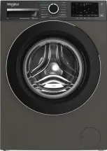 Стиральная машина Whirlpool фронтальная, 8кг, 1400, А, 44.4см, дисплей, пара, инвертор, люк черный, серый