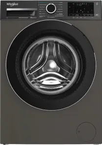 Стиральная машина Whirlpool фронтальная, 8кг, 1400, А, 44.4см, дисплей, пара, инвертор, люк черный, серый №2
