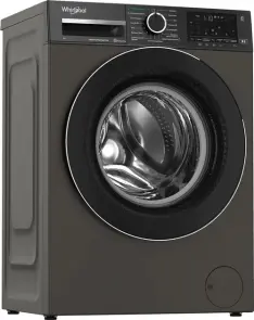 Стиральная машина Whirlpool фронтальная, 8кг, 1400, А, 44.4см, дисплей, пара, инвертор, люк черный, серый №3