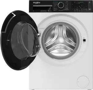 Стиральная машина Whirlpool фронтальная, 8кг, 1200, А, 44.4см, дисплей, пара, инвертор, люк черный, белый №3