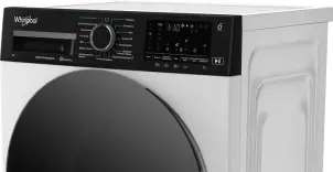 Стиральная машина Whirlpool фронтальная, 8кг, 1200, А, 44.4см, дисплей, пара, инвертор, люк черный, белый №6