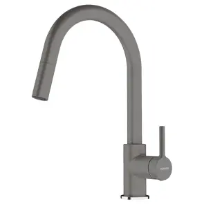 Змішувач для кухні Franke Lina, довж.виливу - 215мм, витяжний, 1важіль, сірий камінь №2
