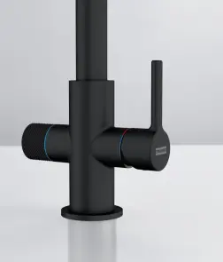 Змішувач для кухні Franke Lina J Clear Water 2.0, довж.виливу - 212 мм, поворотний, 1+1 фільтр, чорний матовий №7