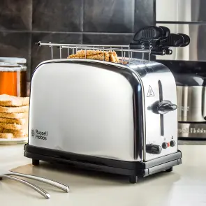 Тостер Russell Hobbs Chester 1200Вт, метал, сріблястий №6