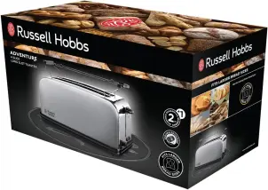 Тостер Russell Hobbs Oxford 1600Вт, длинные слоты на 4 тоста, металл, серебристый №8