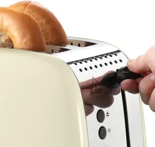 Тостер Russell Hobbs Colours Plus 1600Вт, підігрів, розморожування, метал., бежевий №7