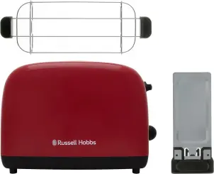 Тостер Russell Hobbs Colours Plus 1600Вт, підігрів, розморожування, метал., червоний №3