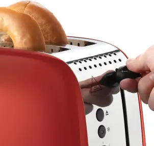 Тостер Russell Hobbs Colours Plus 1600Вт, підігрів, розморожування, метал., червоний №7