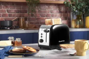 Тостер Russell Hobbs Colours Plus 1600Вт, підігрів, розморожування, метал., чорний №5