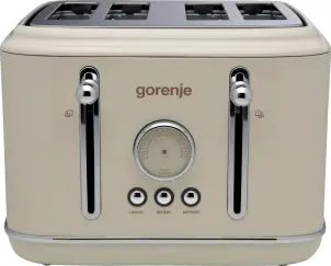 Тостер Gorenje, 950Вт, функц. розморожування, автовідключення, пластик + металл, бежевий №2