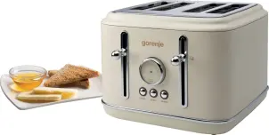 Тостер Gorenje, 950Вт, функц. розморожування, автовідключення, пластик + металл, бежевий №9