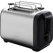 Тостер Tefal Subito 1100Вт, розморожування, щипці, нерж. сталь, чорний