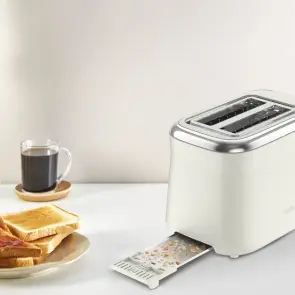 Тостер Tefal Collection 850Вт, размораживание, пластик, бежевый №8