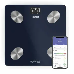 Ваги Tefal підлогові Goodvibes Life+, 180кг, Bluetooth, AAAx3 в комплекті, скло, синій №3