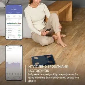 Ваги Tefal підлогові Goodvibes Life+, 180кг, Bluetooth, AAAx3 в комплекті, скло, синій №10