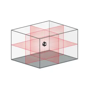Рівень лазерний 3D-Mark 1H/2V/360-50, червоний з адаптером 149-A360 №8