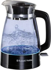 Електрочайник Russell Hobbs Hourglass 1.7л, скло, підсвічування, чорно-сріблястий №2