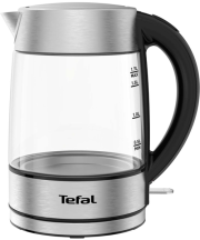 Електрочайник Tefal Glass Kettle 1.7л, скло, з підсвіткою, сріблясто-чорний
