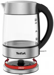 Електрочайник Tefal Glass Kettle 1.7л, скло, з підсвіткою, сріблясто-чорний №9