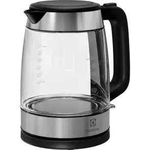 Електрочайник Electrolux 1.7л, Strix, скло, сріблясто-чорний №1