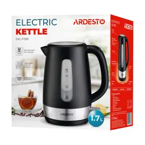 Електрочайник ARDESTO 1.7л, Strix, пластик, чорний матовий №11