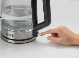 Електрочайник Gorenje 1.7л, 2,200 Вт, strix контроль, скло, нерж №9
