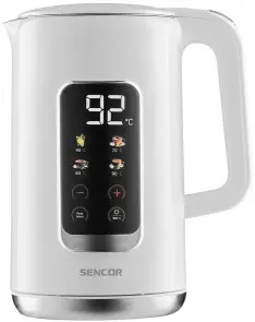 Електрочайник Sencor 1.7л, Strix, LED дисплей, подвійні стінки, сенс. керування, білий №1