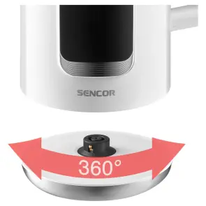 Електрочайник Sencor 1.7л, Strix, LED дисплей, подвійні стінки, сенс. керування, білий №6