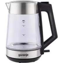 Електрочайник Gorenje 1.7л, 2,200 Вт, strix контроль, скло, нерж