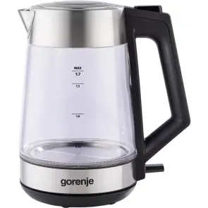 Електрочайник Gorenje 1.7л, 2,200 Вт, strix контроль, скло, нерж №1