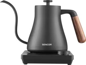 Електрочайник Sencor 0.6л, 5 темп.реж, підтримка температури, мех. управління, нержавіюча сталь, чорний №1