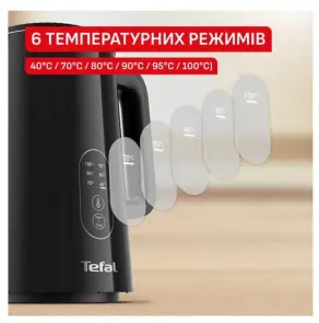 Электрочайник Tefal Thermo Protect Control 1.5л, Strix, с двойными стенками, 6 темп.реж, черный №8