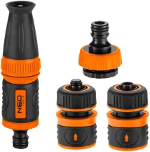 Набор для полива Neo Tools 1/2", ороситель ручной прямой, 2 коннектора для шланга, коннектор для крана 1/2"-3/4"
