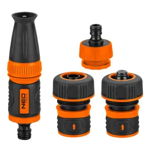 Набор для полива Neo Tools 3/4", ороситель ручной прямой, 2 коннектора для шланга, коннектор для крана 3/4"-1" №2