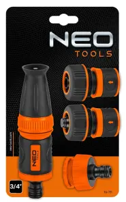Набор для полива Neo Tools 3/4", ороситель ручной прямой, 2 коннектора для шланга, коннектор для крана 3/4"-1" №8