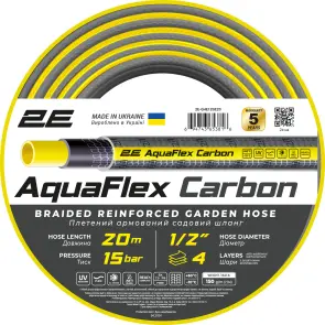 Шланг садовый 2E AquaFlex Carbon 1/2" 20м 4 слоя 20бар -10…+60°C №2