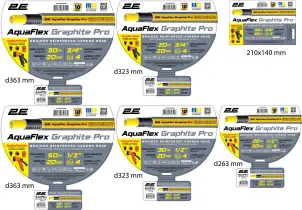 Шланг садовый 2E AquaFlex Graphite Pro 3/4" 30м 4 слоя 20бар -10…+60°C ороситель 2 коннектора адаптер №3