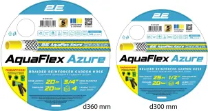 Шланг садовый 2E AquaFlex Azure 1/2" 25м 4 слоя 20бар -10…+60°C сумка ороситель коннектор 2 адаптера №3