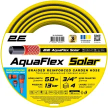 Шланг садовый 2E AquaFlex Solar 3/4" 50м 4 слоя 13бар -10+60°C ороситель коннектор адаптер