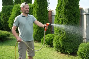 Шланг садовый 2E AquaFlex Solar 3/4" 50м 4 слоя 13бар -10+60°C ороситель коннектор адаптер №7