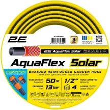 Шланг садовый 2E AquaFlex Solar 1/2" 50м 4 слоя 13бар -10+60°C ороситель коннектор адаптер 2в1