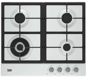 Варильна поверхня Beko газова, 60см, чавун, білий №1