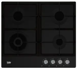 Варильна поверхня Beko газова, 60см, чавун, чорний №1