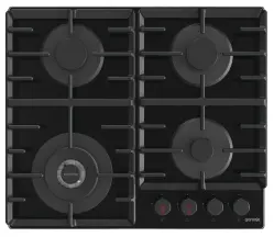 Варочная поверхность Gorenje газовая на стекле, 60см, чугун, черный